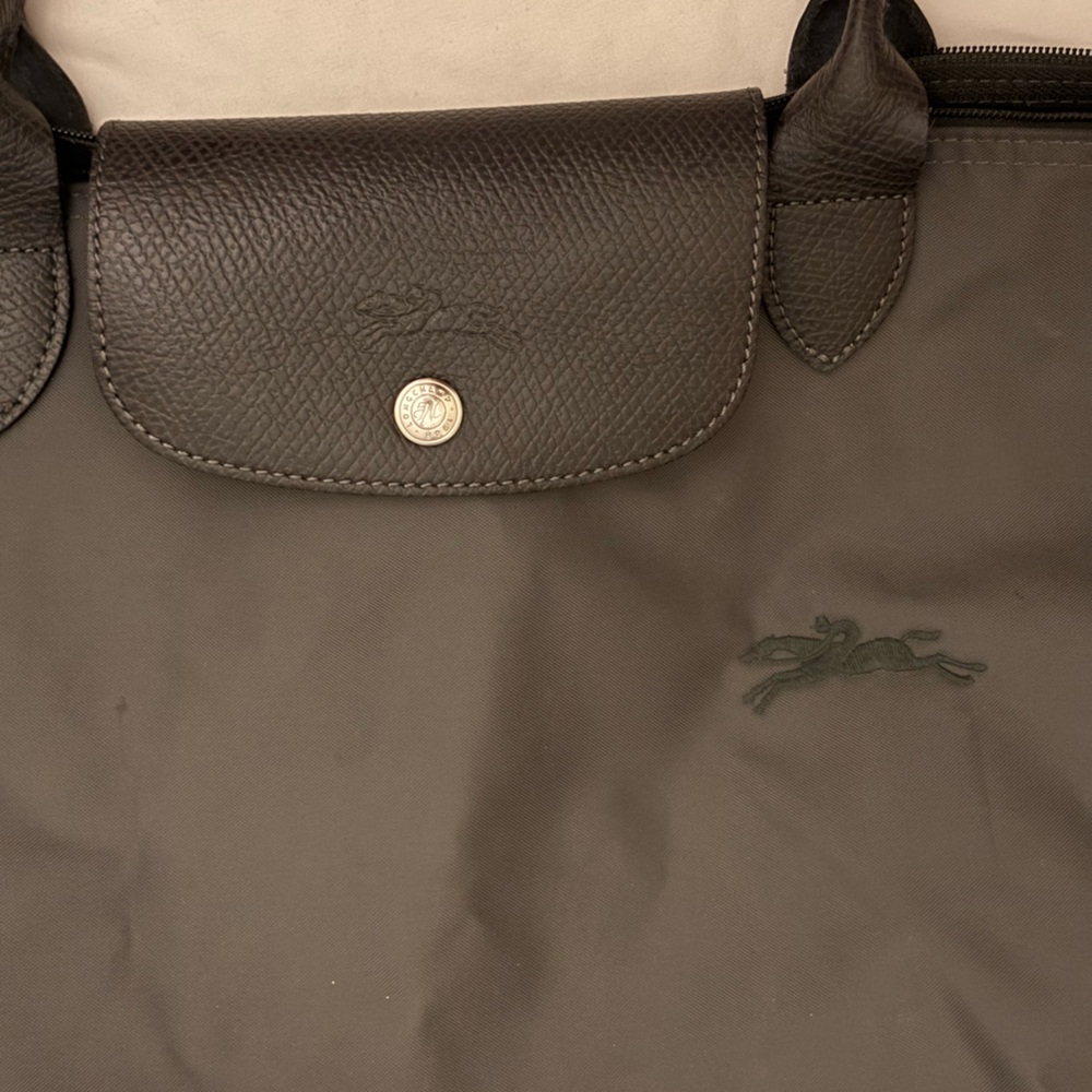 Longchamp Le Pliage Bag in Gray with Embossed Logo